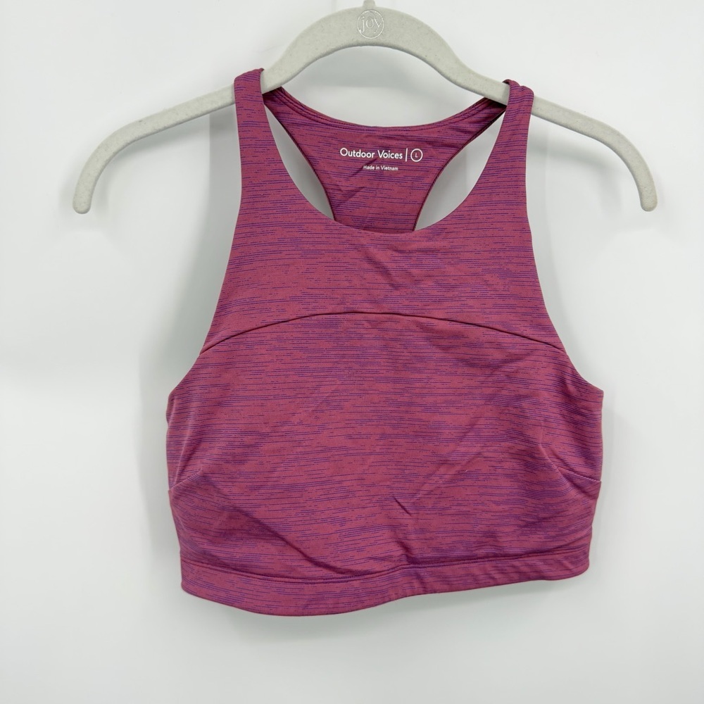Outdoor‎ Voices TechSweat Move Free Crop Top sports bra in pink sz L